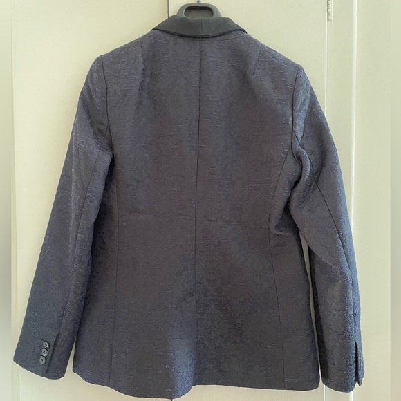 Banana Republic Women's Twill Jacket Size 8 Dark Navy Blue Lined Single Breast - Picture 2 of 11